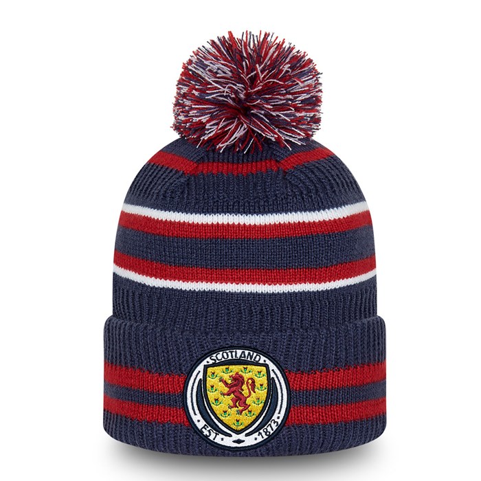 Scottish FA Stripe Bobble Pipohattu Laivastonsininen - New Era Lippikset Tarjota FI-640123